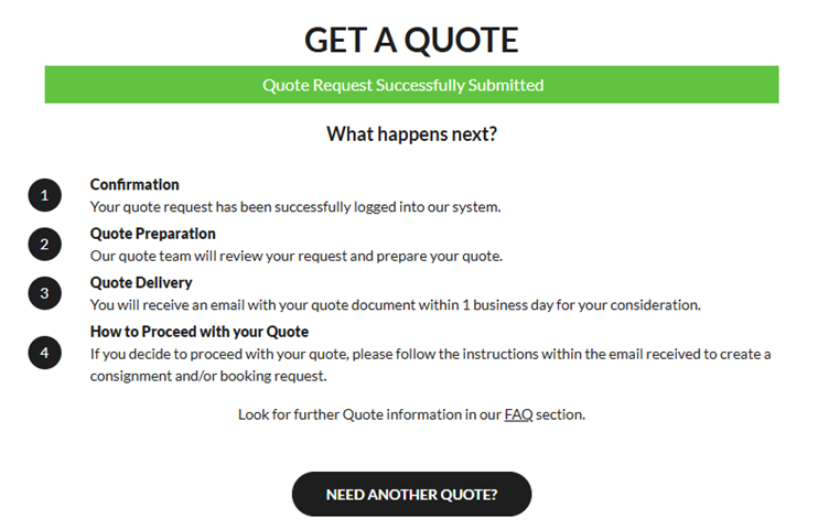 Get a quote confirmation